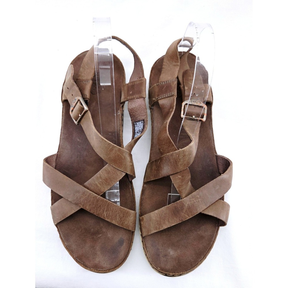 Chaco Wayfarer Leather Sandals Womens 12 Otter Brown J106530 Buckle Strappy - Picture 6 of 8